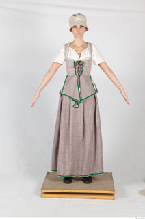  Photos Medieval Maid Woman in cloth dress 1 Medieval Clothing Medieval Maid a poses grey dress whole body 0001.jpg